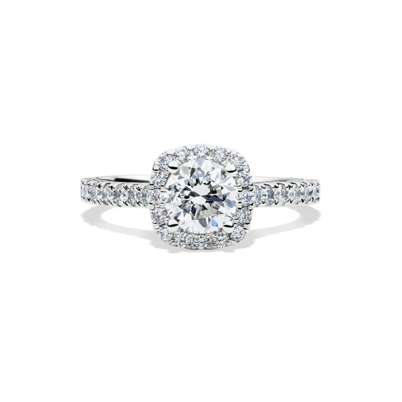 1 1/2 ct. tw. Diamond Halo Engagement Ring in 14K White Gold – Image 1 of 5