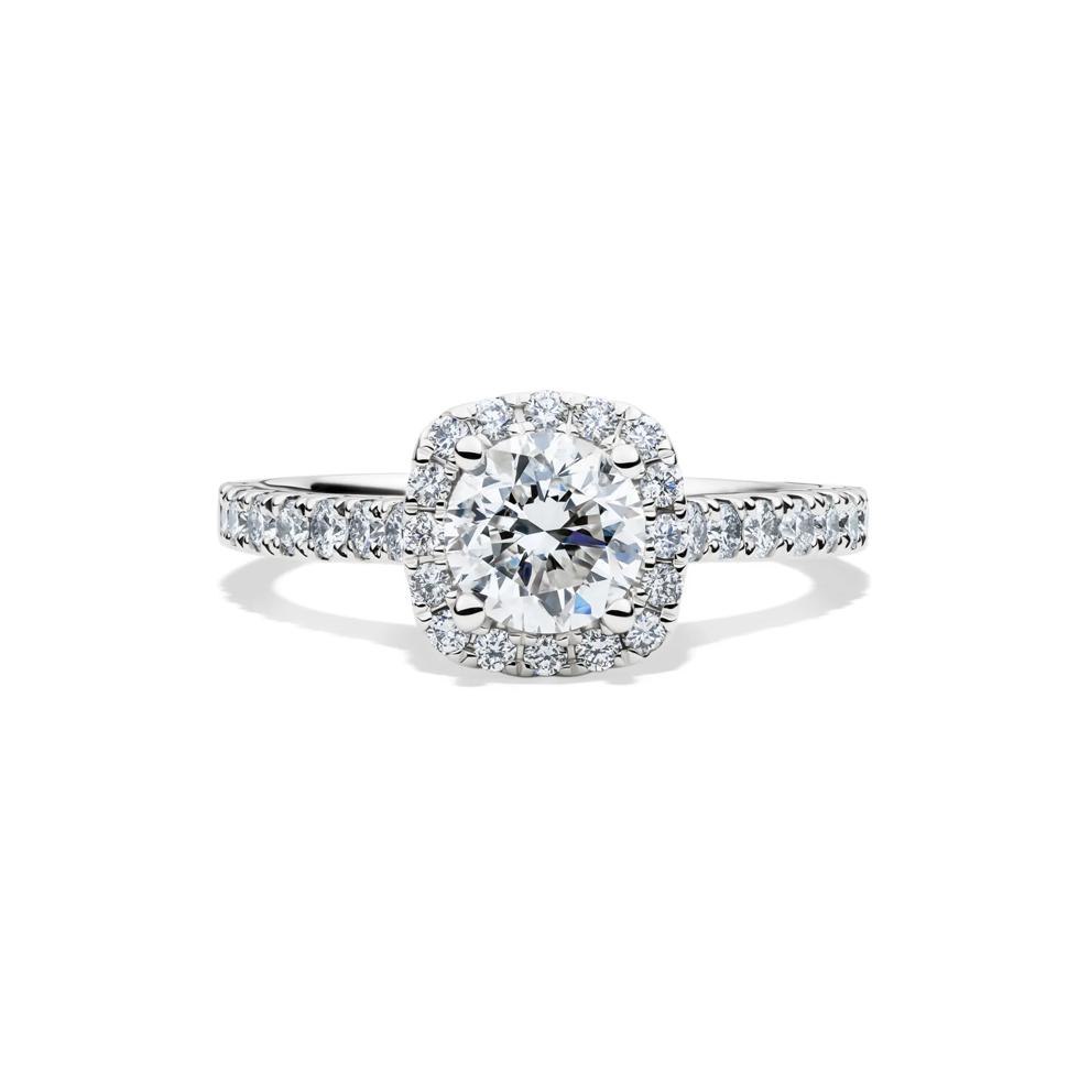 1 1/2 ct. tw. Diamond Halo Engagement Ring in 14K White Gold – Image 1 of 5
