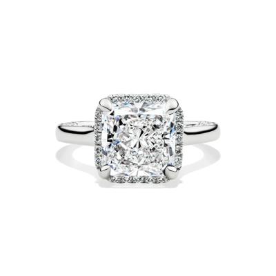Lab Grown Diamond Square Radiant-Cut Halo Engagement Ring in 14K White Gold (4 1/2 ct. tw.)