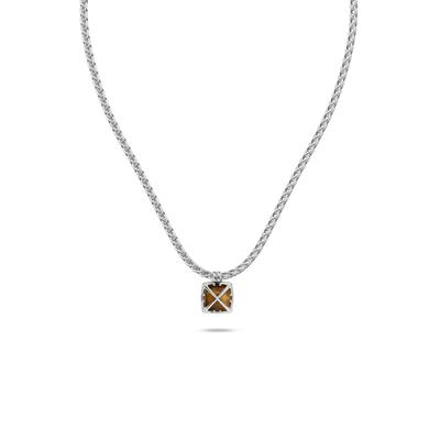 Men's Gemstone Arrow Design Pendant Necklace in Sterling Silver