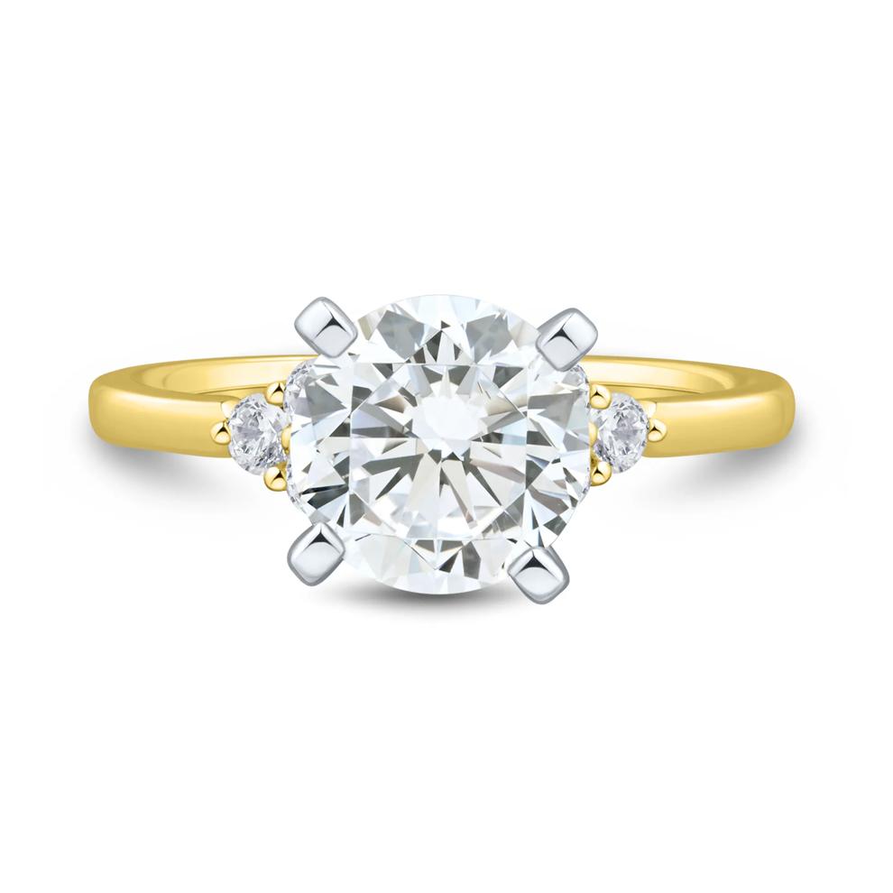 Lab Grown Diamond Semi-Mount Engagement Ring in 14K Yellow &amp; White Gold (1/4 ct. tw.) (Setting Only) – Image 4 of 6