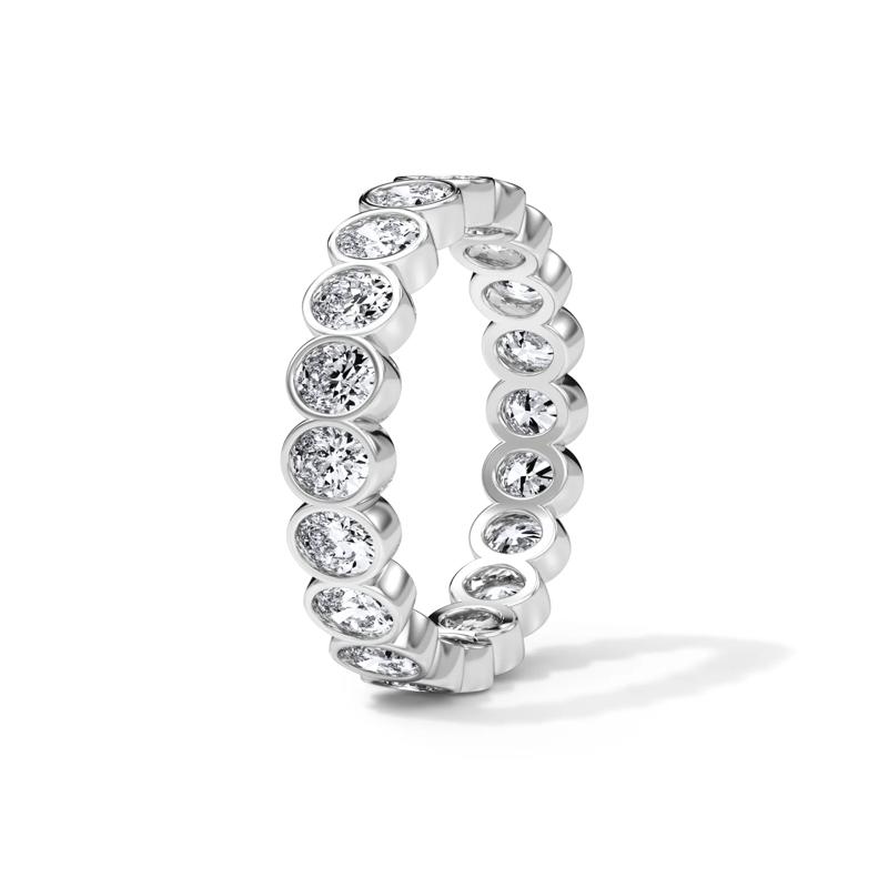 Diamond Oval Bezel Eternity Band in 14K White Gold (2 ct. tw.) – Image 3 of 4
