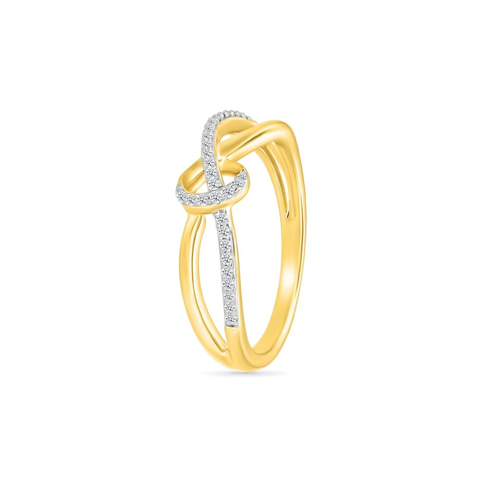 Diamond Knot Ring in 10K Yellow Gold (1/8 ct. tw.) – Image 5 of 5