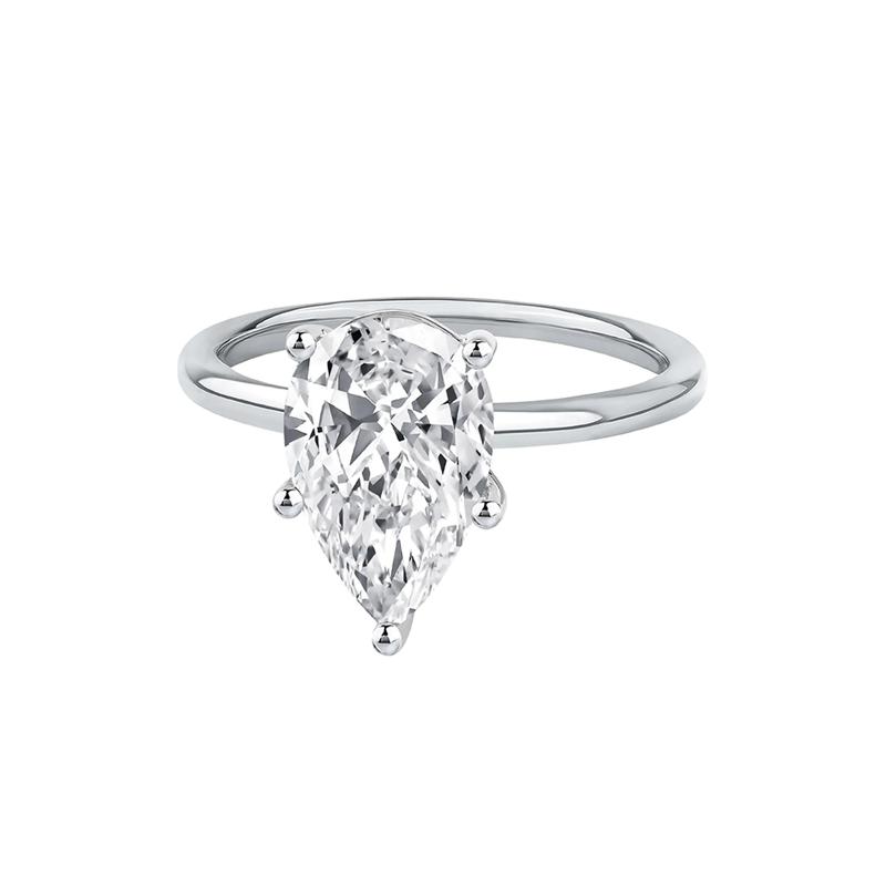 Lab Grown Diamond Pear-Shaped Solitaire Engagement Ring in 14k White Gold &#40;3 ct.&#41; – Image 4 of 4