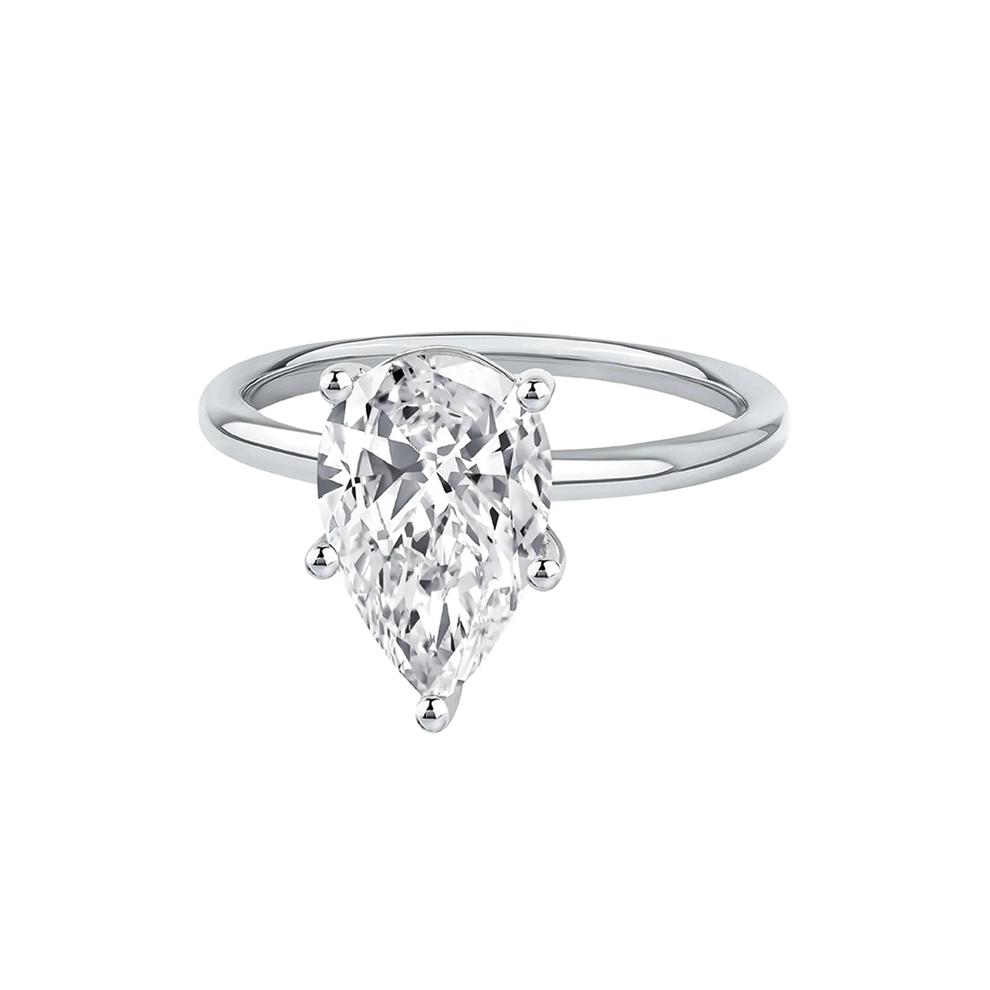 Lab Grown Diamond Pear-Shaped Solitaire Engagement Ring in 14k White Gold (3 ct.) – Image 4 of 4