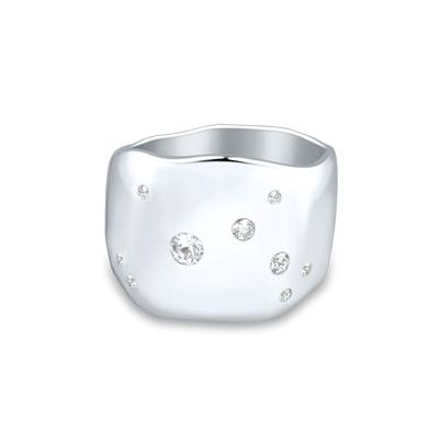 Lab-Created White Sapphire Cosmic Band in Sterling Silver