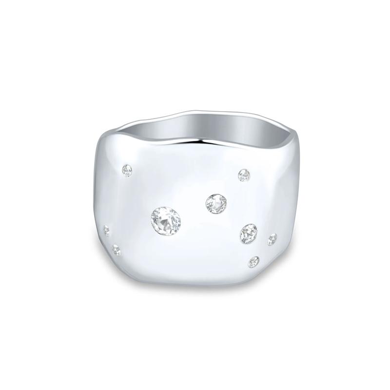 Lab-Created White Sapphire Cosmic Band in Sterling Silver – Image 1 of 3