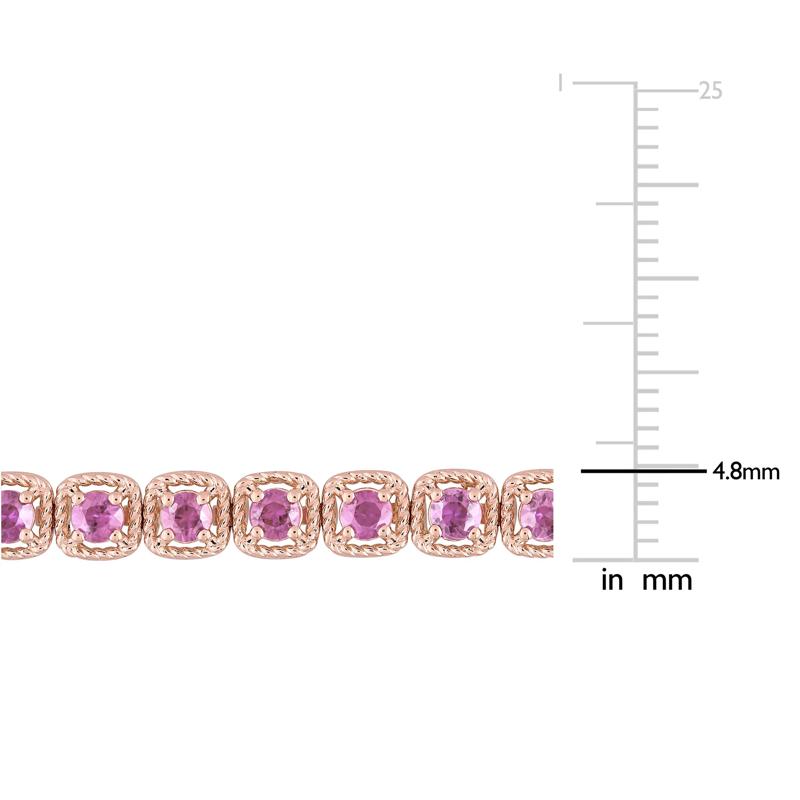 Pink Sapphire Line Bracelet in 14K Rose Gold – Image 5 of 5