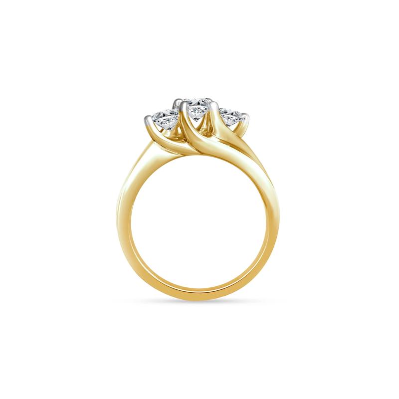 Diamond Three-Stone Ring in 14K Yellow Gold &#40;1 ct. tw.&#41; – Image 2 of 3