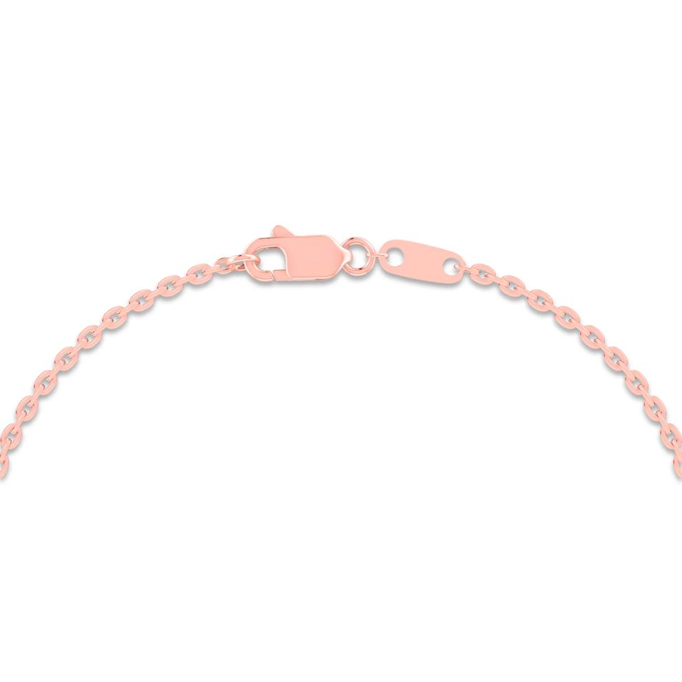 Lab Grown Diamond Invisible Set Five-Stone Smile Necklace in 14K Rose Gold (1 ct. tw.) – Image 2 of 4