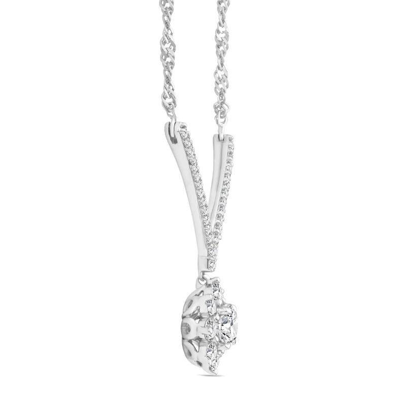 Lab Grown Diamond Starburst Pendant in 14K White Gold &#40;1 ct. tw.&#41; – Image 2 of 3