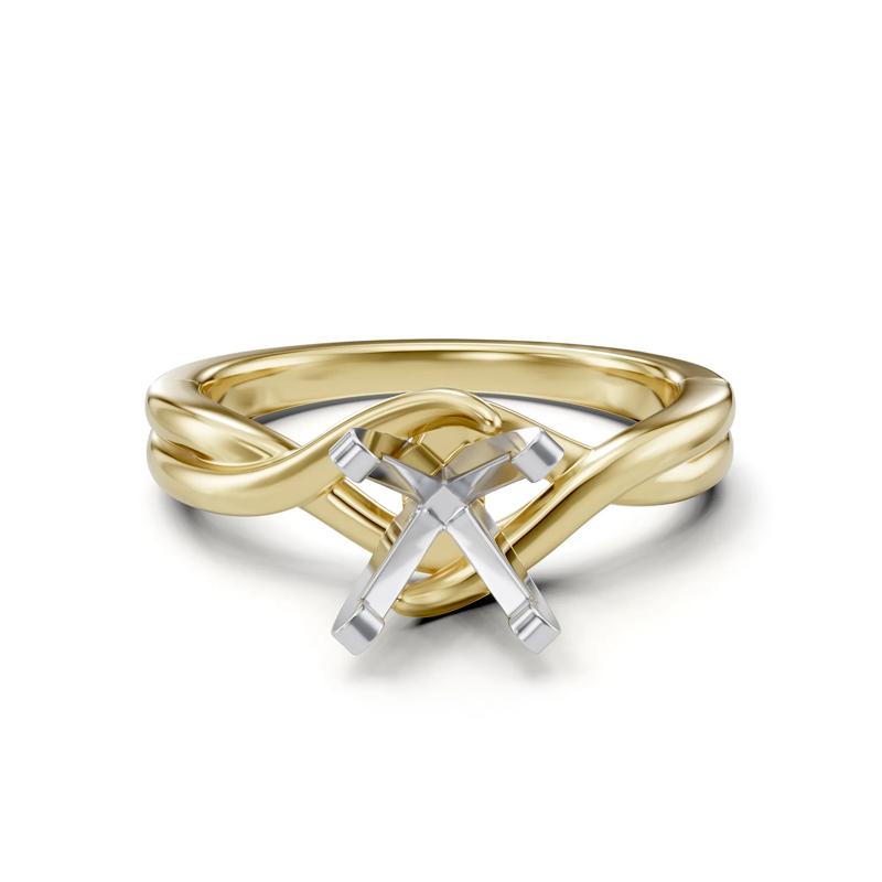 Bypass Twist Shank Semi-Mount Engagement Ring in 14K Gold &#40;Setting Only&#41; – Image 2 of 6