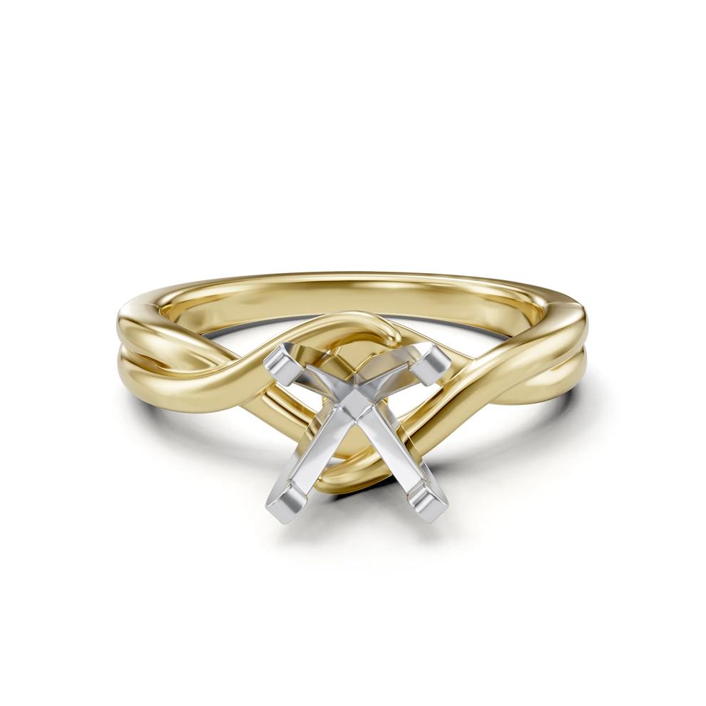 Bypass Twist Shank Semi-Mount Engagement Ring in 14K Gold (Setting Only) – Image 2 of 6