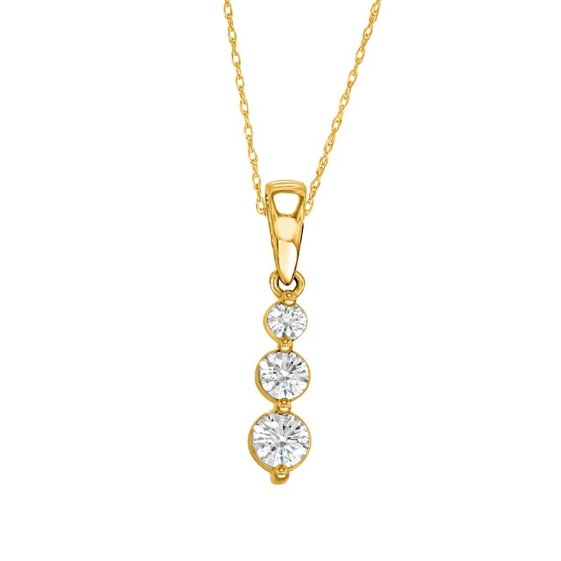 1/4 ct. tw. Diamond Three-Stone Pendant in 10K Yellow Gold – Image 1 of 1