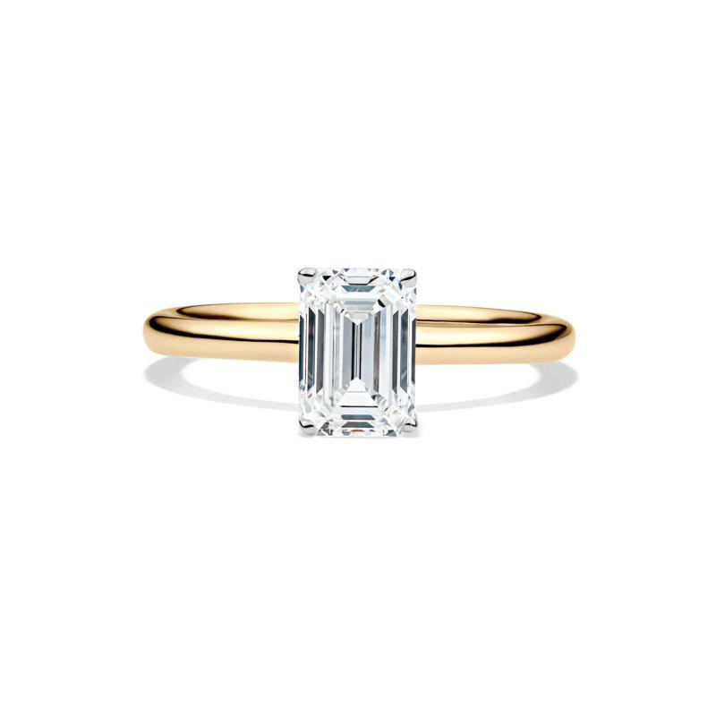 Lab Grown Diamond Emerald-Cut Solitaire Ring in 14K Yellow Gold (1 1/2 ct.) – Image 1 of 4