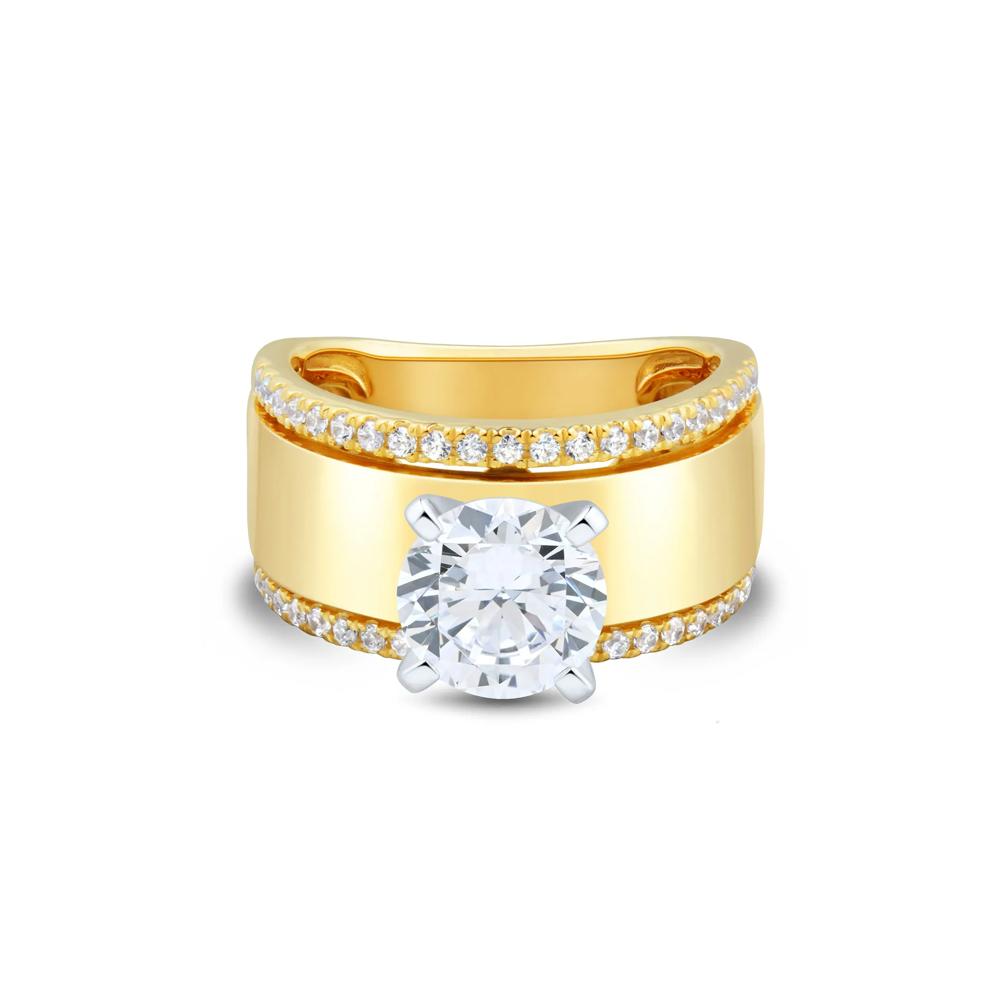 Lab Grown Diamond Semi-Mount Engagement Ring in 14K Yellow &amp; White Gold (1/3 ct. tw.) (Setting Only) – Image 2 of 6