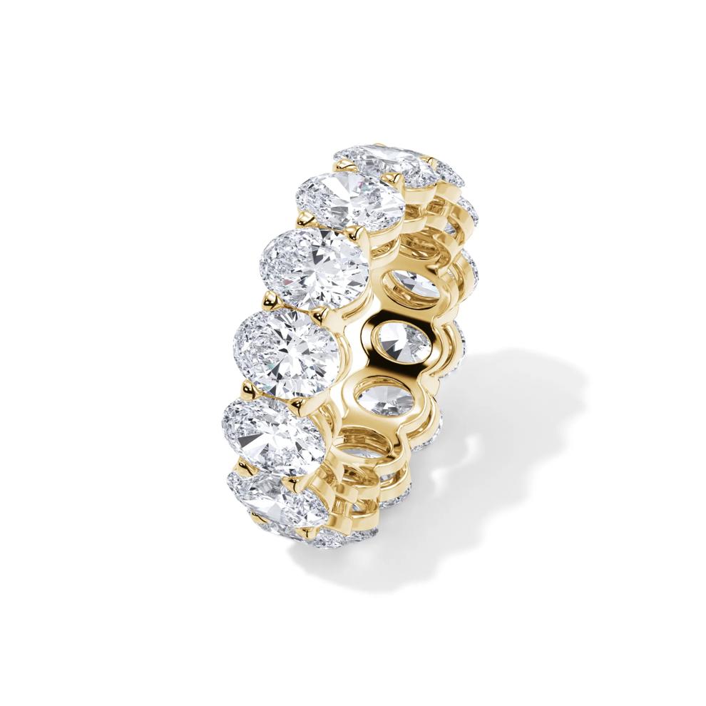 Lab Grown Diamond Oval Eternity Band in 18K Yellow Gold (10 1/2 ct. tw.) – Image 4 of 4