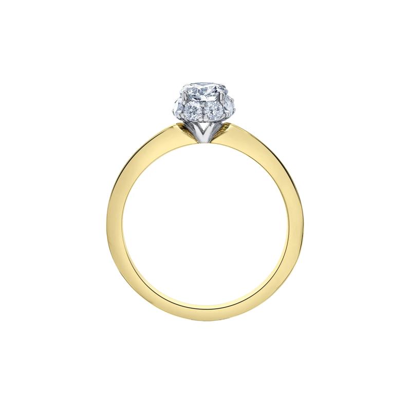 Halo Engagement Ring in 14K Yellow Gold &amp; 14K White Gold &#40;3/4 ct. tw.&#41; – Image 2 of 7