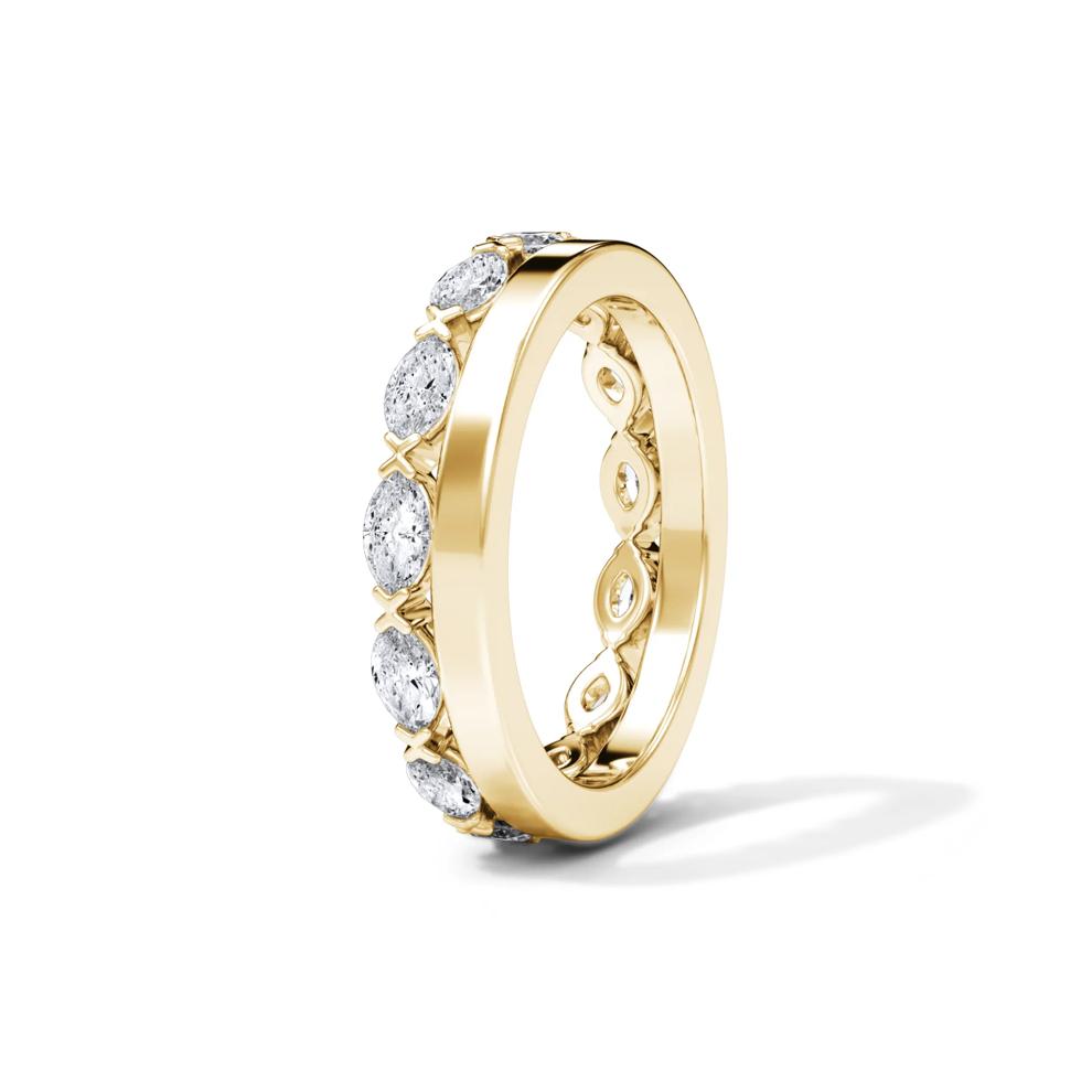 Diamond Marquise High Polished Stack Eternity Band in 14K Yellow Gold (1 ct. tw.) – Image 3 of 4