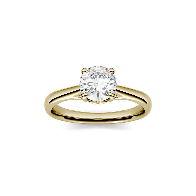 Round Moissanite Solitaire Ring in 14K Yellow Gold – Image 1 of 6