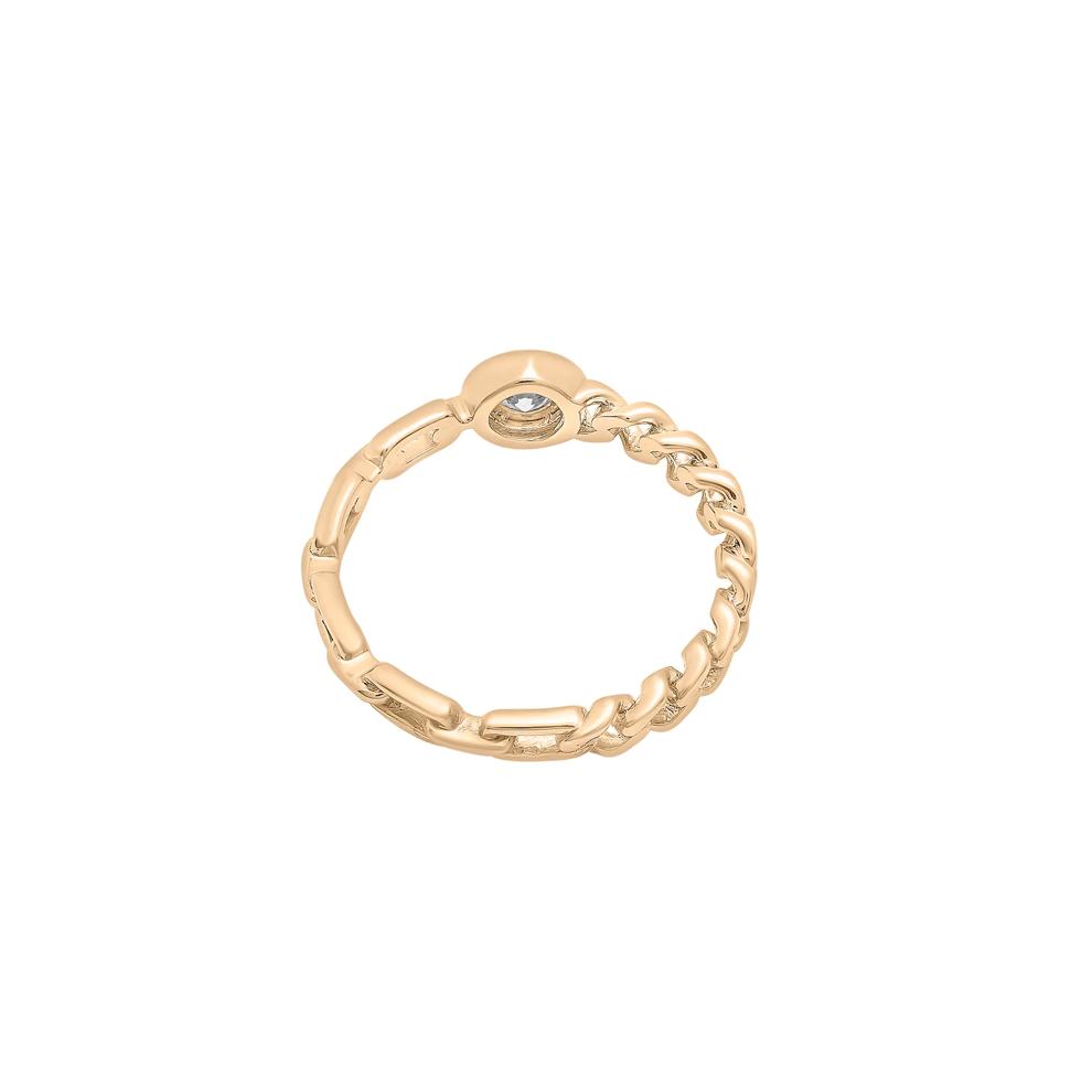 Diamond Curb Link Ring in Vermeil (1/10 ct. tw.) – Image 4 of 7