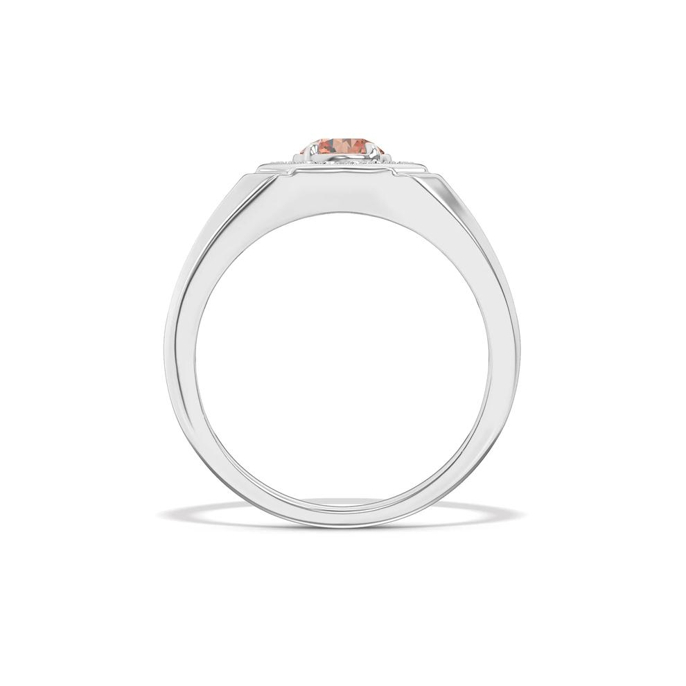 Men's Lab Grown Diamond Round Brown Ring in 10K White Gold (1 ct. tw.) – Image 2 of 4