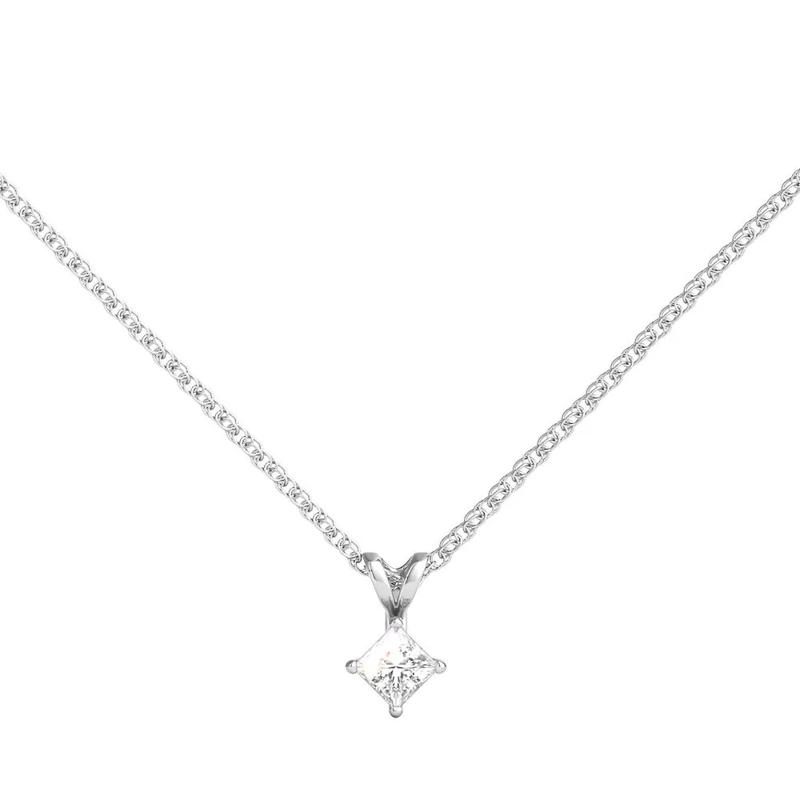 1/3 ct. tw. Diamond Solitaire Pendant in 14K White Gold – Image 1 of 2