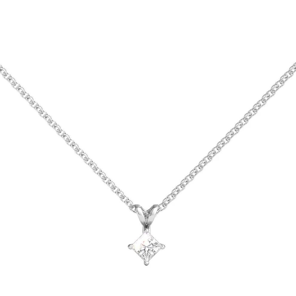 1/3 ct. tw. Diamond Solitaire Pendant in 14K White Gold – Image 1 of 2