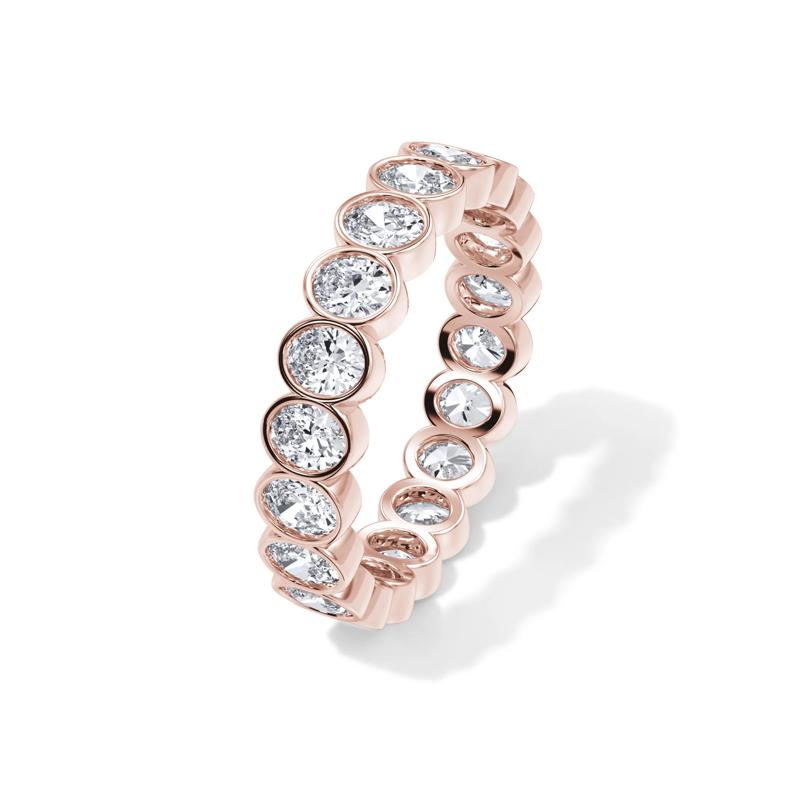 Diamond Oval Bezel Eternity Band in 14K Rose Gold &#40;2 ct. tw.&#41; – Image 4 of 4