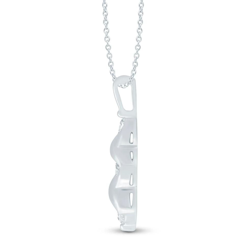 Diamond Three-Stone Pendant in 10K White Gold (3/4 ct. tw.) – Image 2 of 3