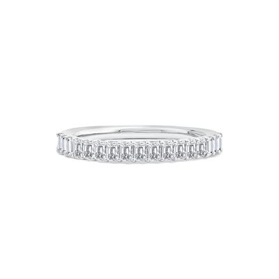 Lab Grown Diamond Square Emerald-Cut Band in 10K White Gold (3/4 ct. tw.)