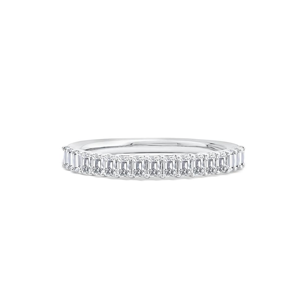 Lab Grown Diamond Square Emerald-Cut Band in 10K White Gold (3/4 ct. tw.) – Image 1 of 4