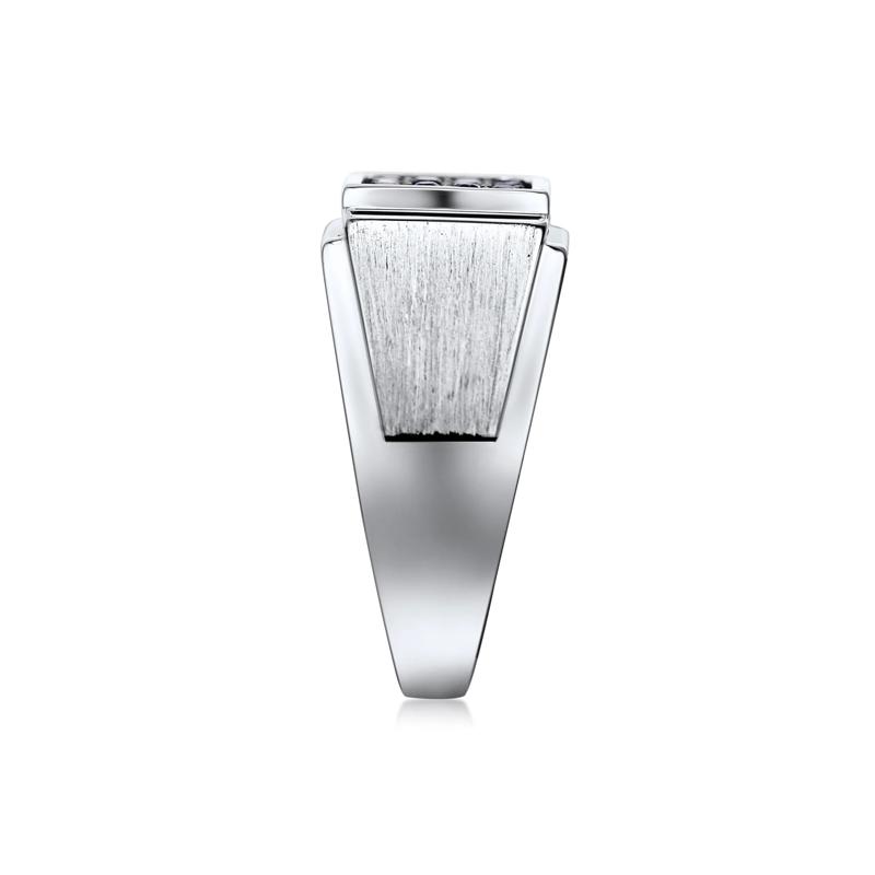 Men&rsquo;s Blue Sapphire and Diamond Accent Ring in Sterling Silver – Image 3 of 3