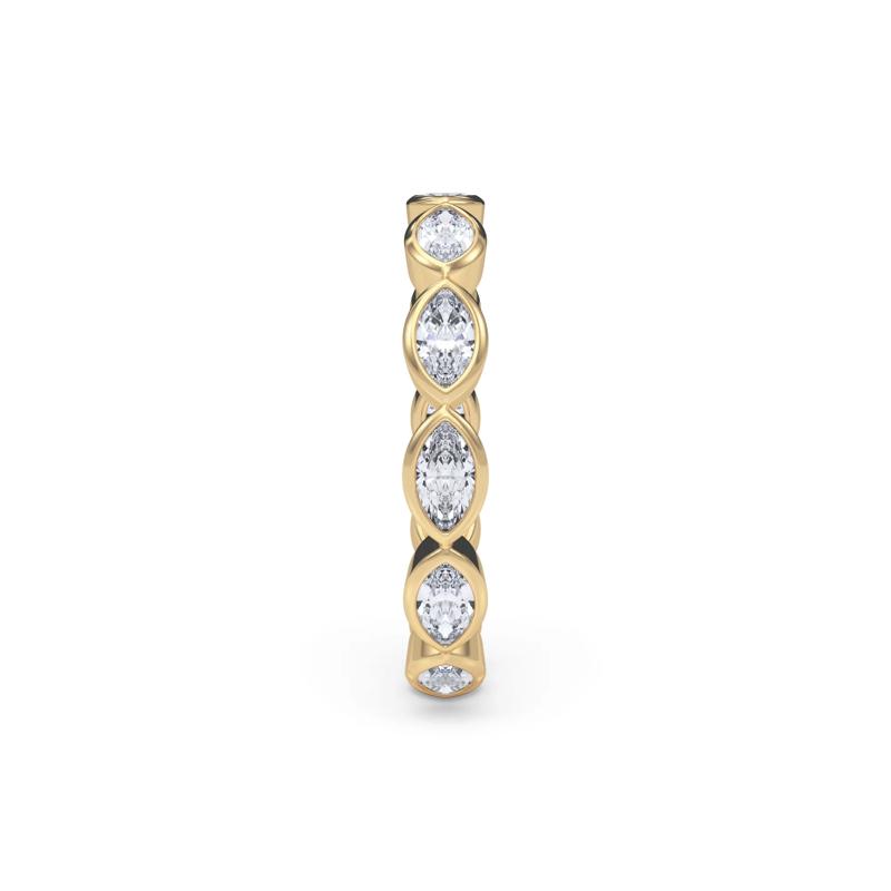 Lab Grown Diamond Bezel-Set Marquise True Eternity Band in 14K Yellow Gold  – Image 3 of 5