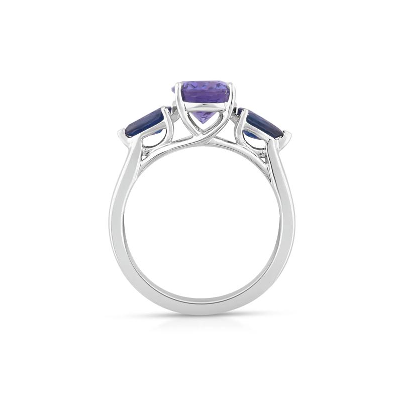 Blue Tanzanite and Blue Sapphire Ring in 10K White Gold – Image 2 of 3