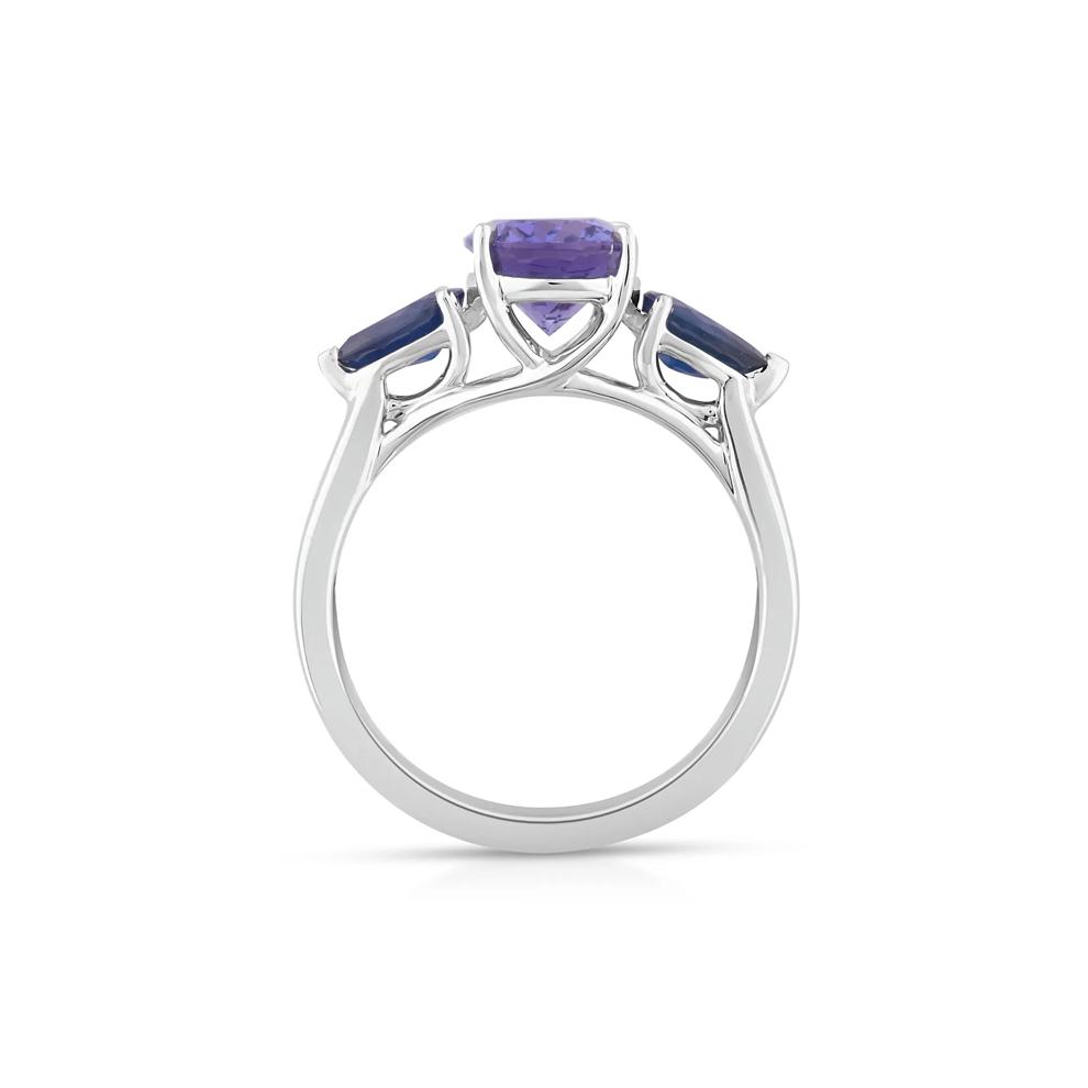 Blue Tanzanite and Blue Sapphire Ring in 10K White Gold – Image 2 of 3