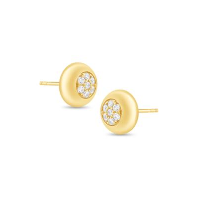 Diamond Round Cluster Stud Earrings in 10K Yellow Gold (1/4 ct. tw.)