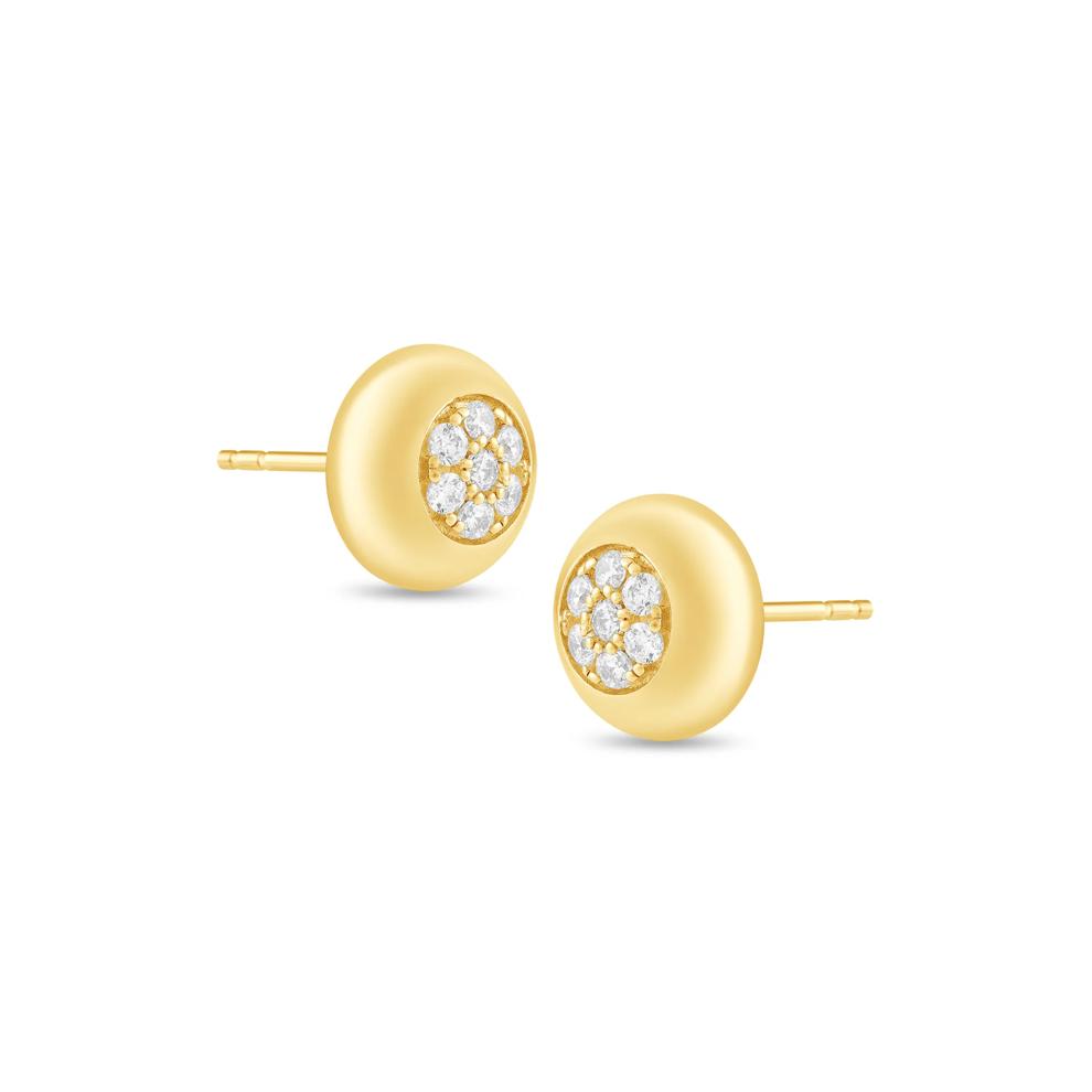 Diamond Round Cluster Stud Earrings in 10K Yellow Gold (1/4 ct. tw.) – Image 1 of 2