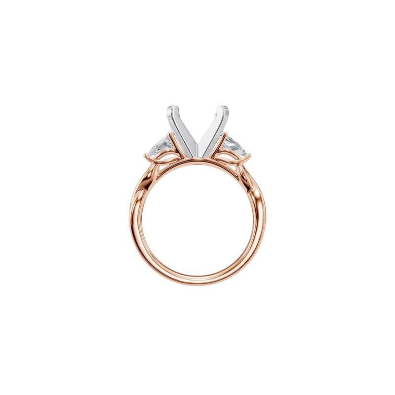 Lab Grown Diamond Semi-Mount Engagement Ring in 14K Rose &amp; White Gold &#40;Setting Only&#41; – Image 4 of 6