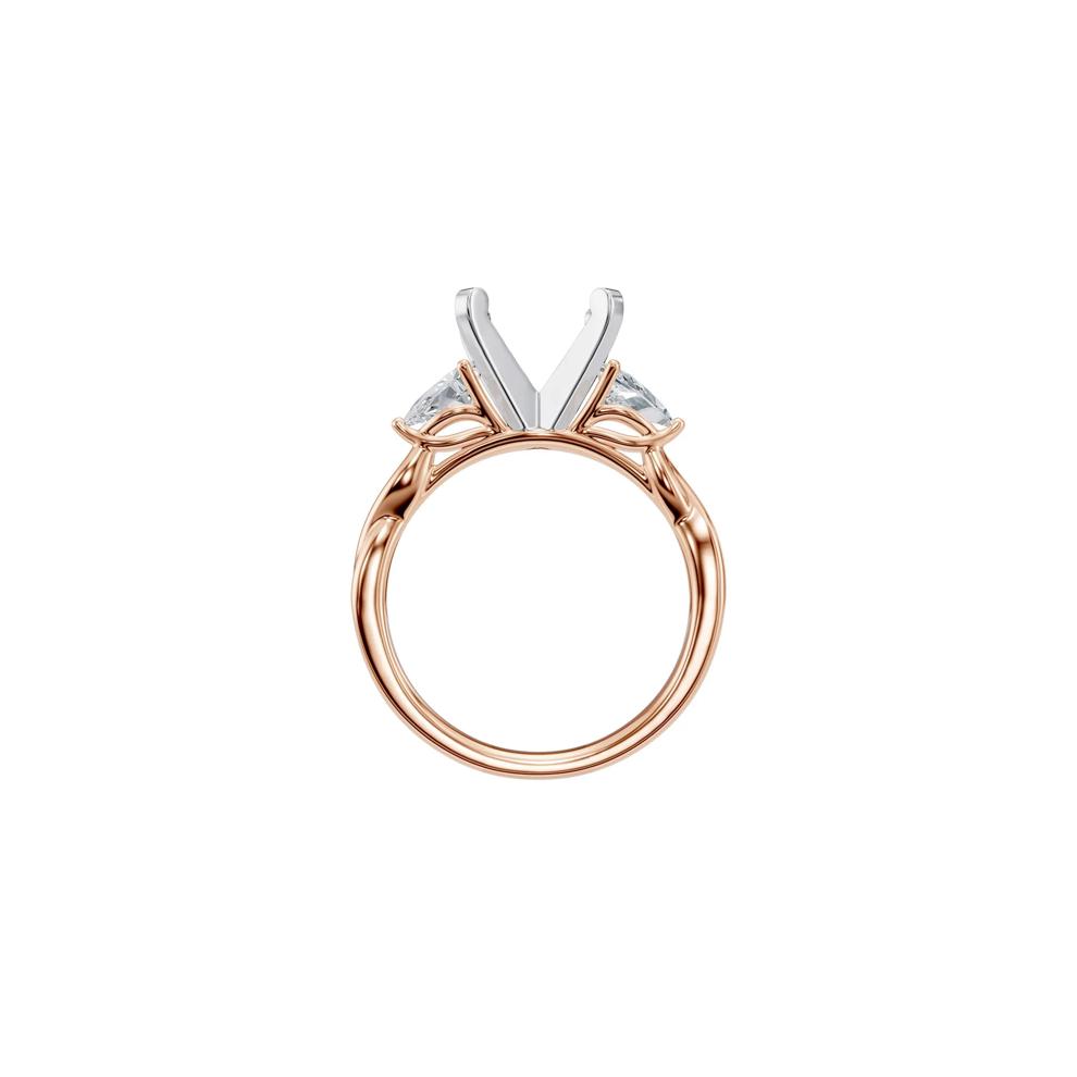 Lab Grown Diamond Semi-Mount Engagement Ring in 14K Rose &amp; White Gold (Setting Only) – Image 4 of 6