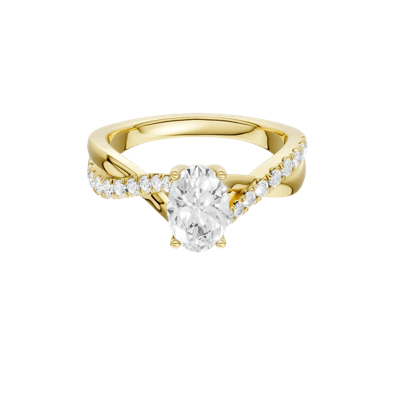 Diamond Oval Halo Engagement Ring in 18K Yellow Gold (1 1/4 ct. tw.)