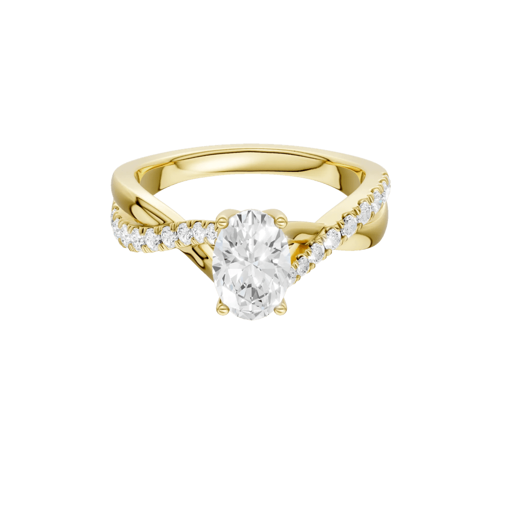 Diamond Oval Halo Engagement Ring in 18K Yellow Gold (1 1/4 ct. tw.) – Image 1 of 5