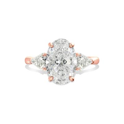 Neve Lab Grown Diamond Oval Engagement Ring in 14K Rose Gold (3 3/4 ct. tw.)