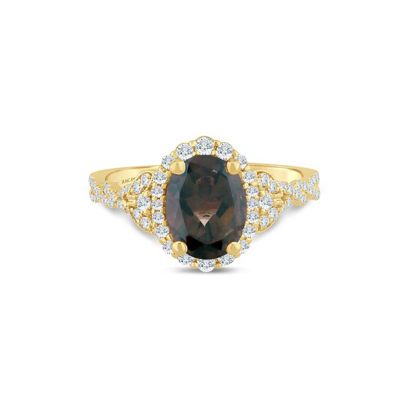 Afton Smoky Quartz and Diamond Engagement Ring in 14K Yellow Gold (1/2 ct. tw.) – Image 1 of 3