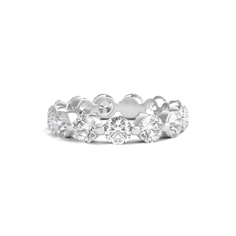 Round-Cut Diamond Shared Prong Eternity Band in 14k White Gold &#40;4 ct. tw.&#41; – Image 1 of 3