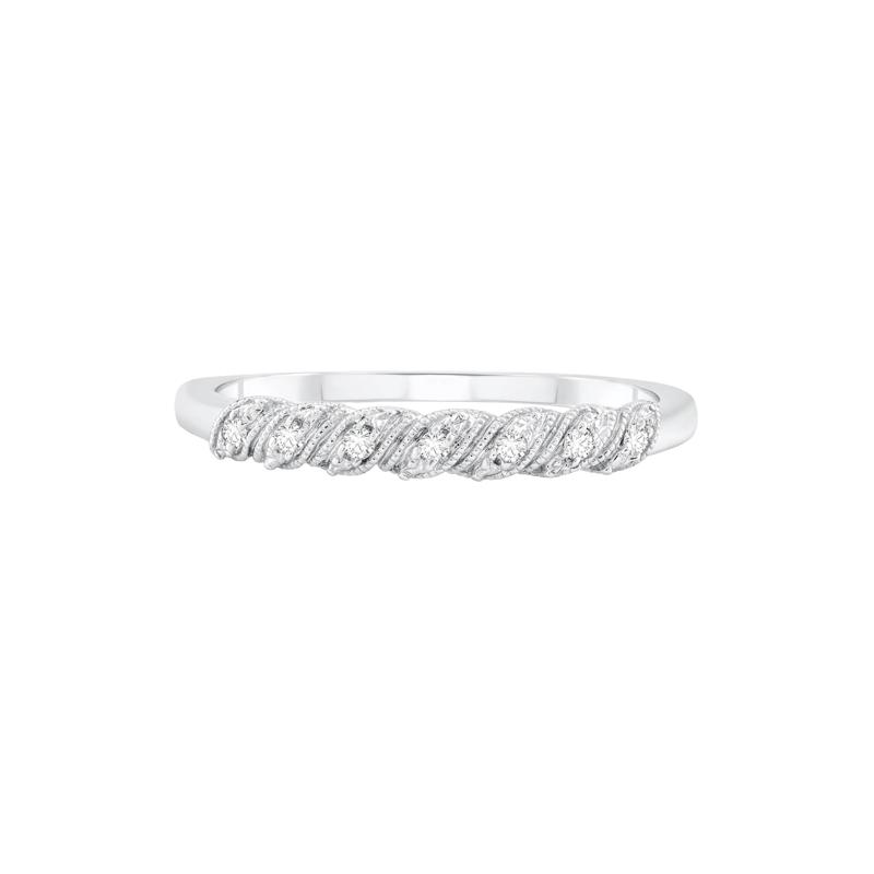 Diamond Accent Twist Stack Band in 10K White Gold – Image 1 of 3