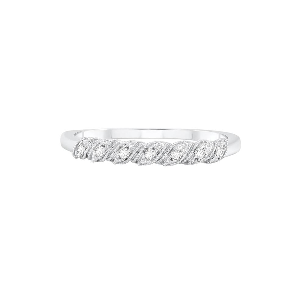 Diamond Accent Twist Stack Band in 10K White Gold – Image 1 of 3