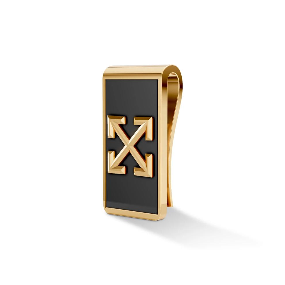 Men's Black Onyx Arrow Design Money Clip in Vermeil – Image 1 of 2
