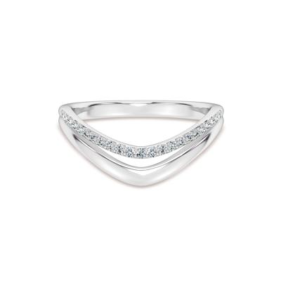 Lab Grown Diamond Double Row Contour Band in 10K Gold