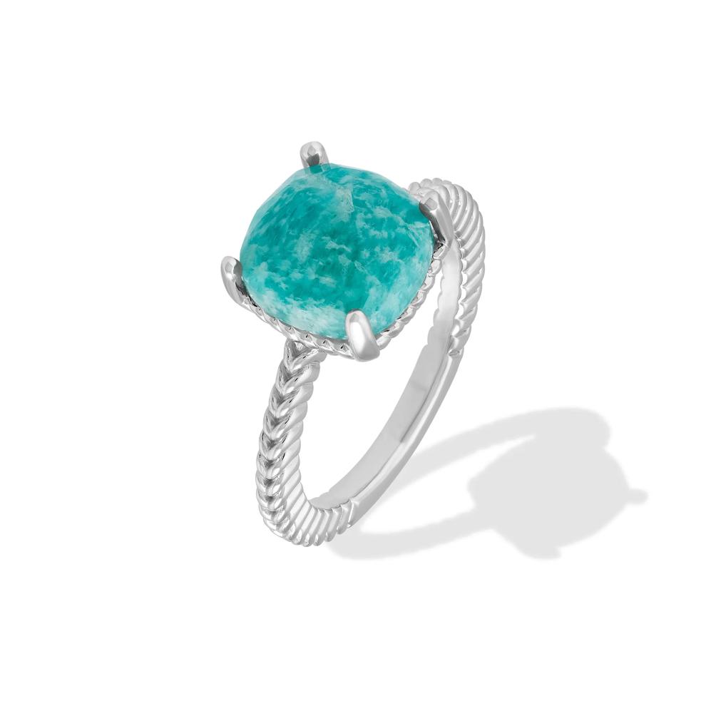 Amazonite Chevron Textured Band Ring in Sterling Silver – Image 4 of 4